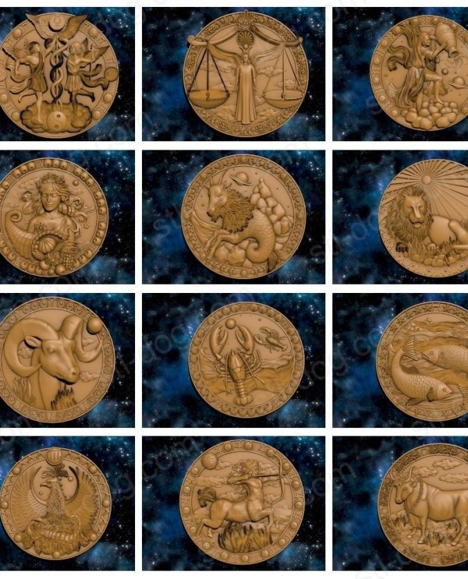 十二宫(Zodiac)  十二星座 3D打印图纸